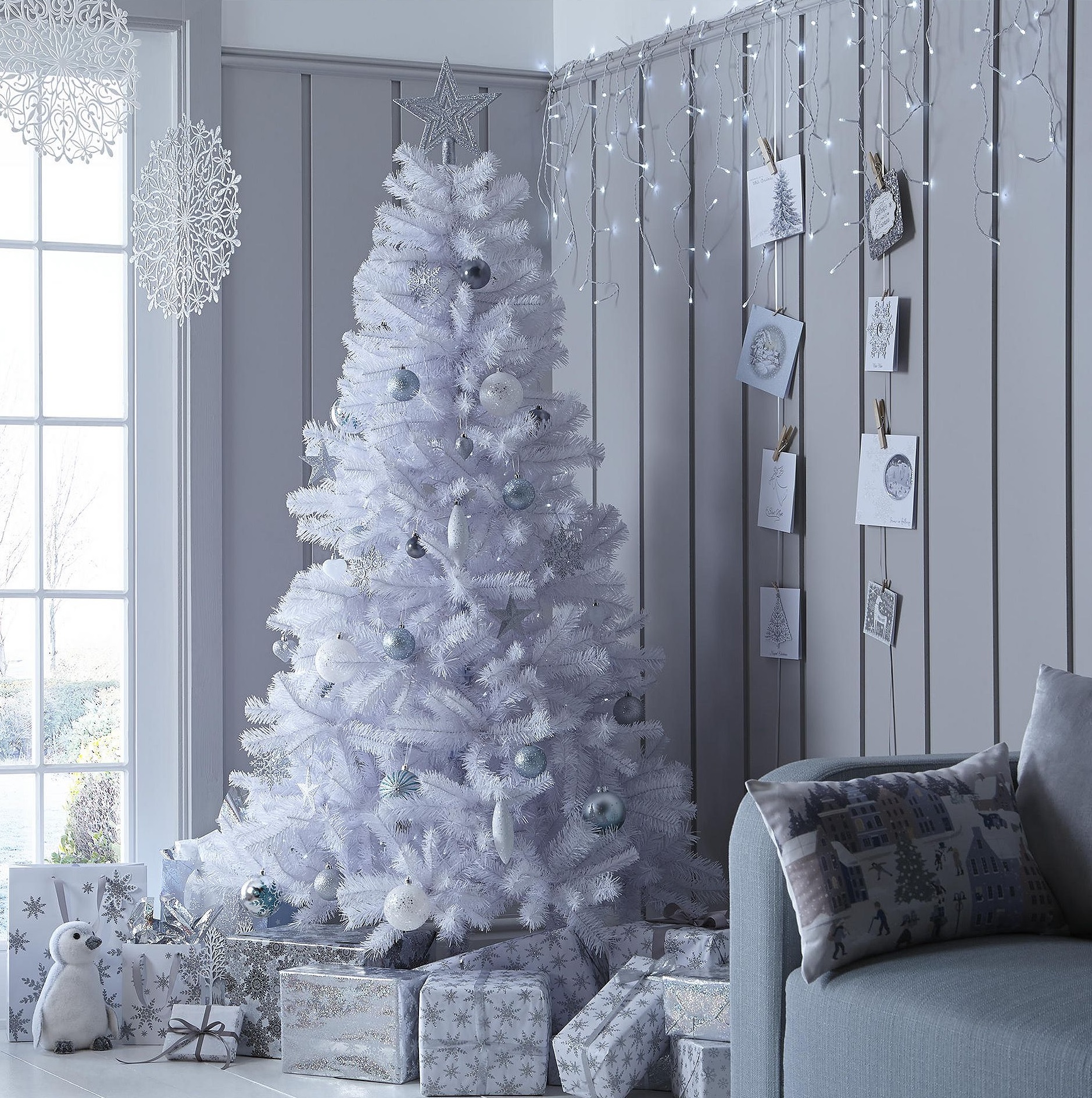 NEW Tesco 6ft Alaskan Christmas Tree White 5057373331502 eBay